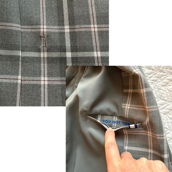 NWT Kit&Ace Go To Stretch Suiting Long Plaid Jacket with Side Vents Size Small - Picture 11 of 16